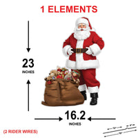 Santa Christmas Yard Sign, Outdoor Holiday Decoration with Stakes, Corrugated Plastic Santa Lawn Display for School Events & Xmas Parties