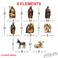 Nativity Scene Yard Signs, Holy Family Outdoor Nativity Set with Stakes, Three Kings Religious Christmas Lawn & Garden Décor for Church Home