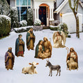 Nativity Scene Yard Signs, Holy Family Outdoor Nativity Set with Stakes, Three Kings Religious Christmas Lawn & Garden Décor for Church Home