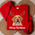 Personalized Photo Pet Christmas Sweatshirt, Christmas Dog Cat Face Shirt, Custom Name Face Sweatshirt