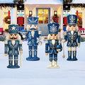 Blue Nutcracker Yard Sign Set, 4 Pcs Christmas Outdoor Decorations with Stakes, Elegant Holiday Lawn Decor for Garden Pathway & Patio | Christmas Yard Decorations Outdoor | Nutcracker Christmas Decor