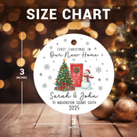 Custom New Home Ornament 2025, Our First Christmas in New Home Ornament, Personalized First House Ceramic Ornament, Newlywed Gift Keepsake