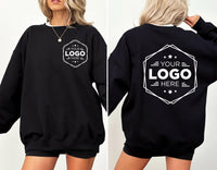 Custom Logo Sweatshirt, Your Business Logo or Brand Logo Shirt, Your Design Here Sweatshirt, Front Back