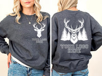 Custom Logo Sweatshirt, Your Business Logo or Brand Logo Shirt, Your Design Here Sweatshirt, Front Back