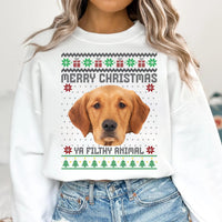 Custom Pet Photo Ugly Christmas Sweatshirt, Funny Animal Lover Gift, Personalized Pet Face Sweatshirt