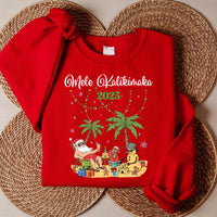 Tropical Family Christmas Sweatshirt, Matching Hawaiian Santa Shirt, Family Christmas Sweatshirt