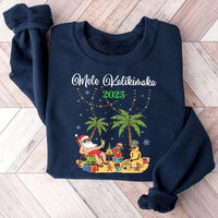 Tropical Family Christmas Sweatshirt, Matching Hawaiian Santa Shirt, Family Christmas Sweatshirt