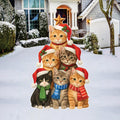 Cats Christmas Tree Yard Sign, Cat Outdoor Decorations with Stakes, Pet Theme Holiday Lawn Décor for Garden Patio and Pathway
