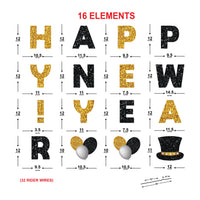 Happy New Year 2026 Yard Sign, Gold and Black Lawn Decoration, Outdoor Party Sign with Stakes, New Year’s Eve Garden Decor