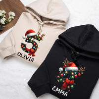 Personalized Christmas Cousin Hoodie, Matching Family Xmas Lights Shirt, Custom Name Christmas Hoodie
