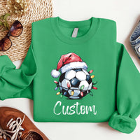 Custom Christmas Soccer Team Sweatshirt, Winter Sports Tee, Personalized Soccer Sweatshirt