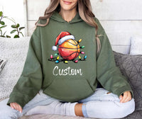Custom Christmas Basketball Hoodie, Santa Sports Team Shirt, Personalized Basketball Hoodie