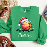 Custom Christmas Basketball Sweatshirt, Santa Sports Team Shirt, Personalized Basketball Sweatshirt