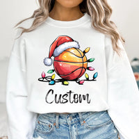 Custom Christmas Basketball Sweatshirt, Santa Sports Team Shirt, Personalized Basketball Sweatshirt