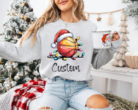Custom Christmas Basketball Sweatshirt, Santa Sports Team Shirt, Personalized Basketball Sweatshirt