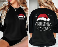 Custom Christmas Crew Pocket Shirt, Family Matching Gift Shirt, Personalized Christmas Tee, Front Back