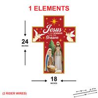 Jesus Is The Reason For The Season Nativity Yard Sign, Christian Christmas Outdoor Lawn Decor with Metal Stakes, Holy Family Garden Display