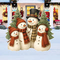 Snowman Family Yard Sign with Stakes, Christmas Outdoor Winter Lawn Decoration, Cute Holiday Garden Decor for Porch Patio Xmas Display