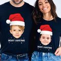 Custom Face Christmas Shirt, Personalized Santa Hat Shirt, Matching Family Gift Tee