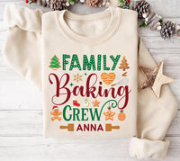 Personalized Family Baking Crew Sweatshirt, Custom Holiday Baking Shirt, Family Baking Sweatshirt