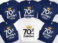 70 And Fabulous Shirt, 70th Birthday Crew Shirts for Women, Matching Family Birthday Tee