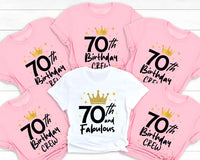 70 And Fabulous Shirt, 70th Birthday Crew Shirts for Women, Matching Family Birthday Tee