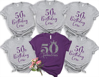 50 And Fabulous Shirt, 50th Birthday Shirt, 50th Birthday Crew Tee