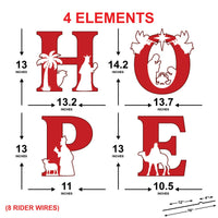 HOPE Nativity Yard Sign with Stakes, Religious Christmas Outdoor Decor, Holy Family Nativity Lawn Sign for Porch, Garden & Holiday Display