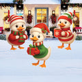 Christmas Duck Yard Signs Outdoor Decorations with Stakes, Cute Holiday Goose Lawn Decor, Winter Porch Pathway Garden Xmas Party Display