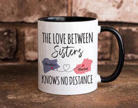 Custom Sisters Mug, Long Distance Sister Gift, Big Sister Little Sister Coffee Cup, Sister Birthday Gift, Best Sister Moving Away Present