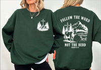 Follow The Word Christian Sweatshirt, Western Bible Verse Shirt, Christian Sweatshirt, Front Back