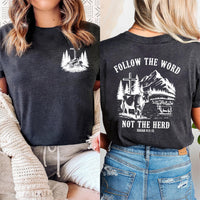 Follow The Word Christian Shirt, Western Bible Verse Shirt, Christian Tee, Front Back