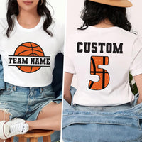 Personalized Basketball Shirt, Team Name Shirt, Basketball Name and Number Tee, Front Back