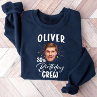 Personalized Birthday Photo Sweatshirt, Custom Face Name Tee, Birthday Party, Funny Custom Photo Sweatshirt