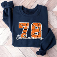 Personalized Basketball Number Sweatshirt, Custom Basketball Mom Tee, Basketball Fan Sweatshirt