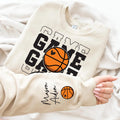 Game Day Basketball Sweatshirt, Custom Basketball Tee, Name on Sleeve Basketball, Game Day Sweatshirt, Front Sleeve