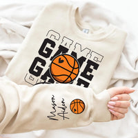 Game Day Basketball Sweatshirt, Custom Basketball Tee, Name on Sleeve Basketball, Game Day Sweatshirt, Front Sleeve
