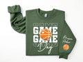 Game Day Basketball Sweatshirt, Custom Basketball Tee, Name on Sleeve Basketball, Game Day Sweatshirt, Front Sleeve