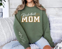 Personalized Basketball Mom Sweatshirt, Custom Sport Mom Tee, Basketball Lover Shirt, Custom Mom Sweatshirt, Front Sleeve