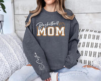 Personalized Basketball Mom Sweatshirt, Custom Sport Mom Tee, Basketball Lover Shirt, Custom Mom Sweatshirt, Front Sleeve