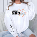 Personalized Basketball Player Name Sweatshirt, Custom Basketball Team Shirt, Basketball Mom Shirt, School Team Supporter Sweatshirt, Front Sleeve
