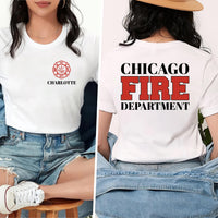 Personalized Firetruck Birthday Shirt, Fireman Toddler Shirt, Custom Firefighter Birthday Tee, Front Back