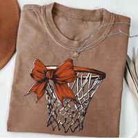 Coquette Basketball Shirt, Basketball Mom Tee, Basketball Coquette Bow Top
