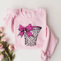Coquette Basketball Sweatshirt, Basketball Mom Tee, Basketball Coquette Bow Sweatshirt
