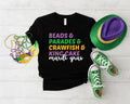 Mardi Gras Beads Shirt, Parades Crawfish King Cake Tee, Funny Mardi Gras Costume Top