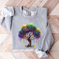 Mardi Gras Bead Tree Sweatshirt, New Orleans Carnival Tee, Mardi Gras Parade Sweatshirt