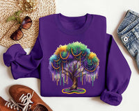 Mardi Gras Bead Tree Sweatshirt, New Orleans Carnival Tee, Mardi Gras Parade Sweatshirt
