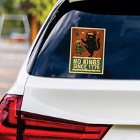 No Kings In America Vinyl Sticker, Resist Hate Decal, Anti-Trump, Christmas Black Cat, Resist Fascism Car Bumper Sticker, 6" x 4.5"