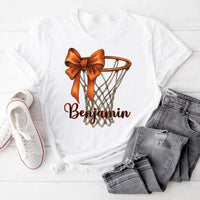 Coquette Basketball Shirt, Basketball Mom Tee, Basketball Coquette Bow Top