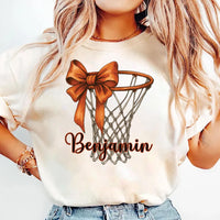 Coquette Basketball Shirt, Basketball Mom Tee, Basketball Coquette Bow Top